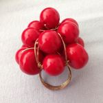 freedon for topshop red beaded ring